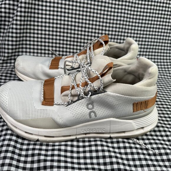 On Running Women's Cloudnova Low Top Walking Runner Sneakers Brown White Size 10 - Picture 3 of 7